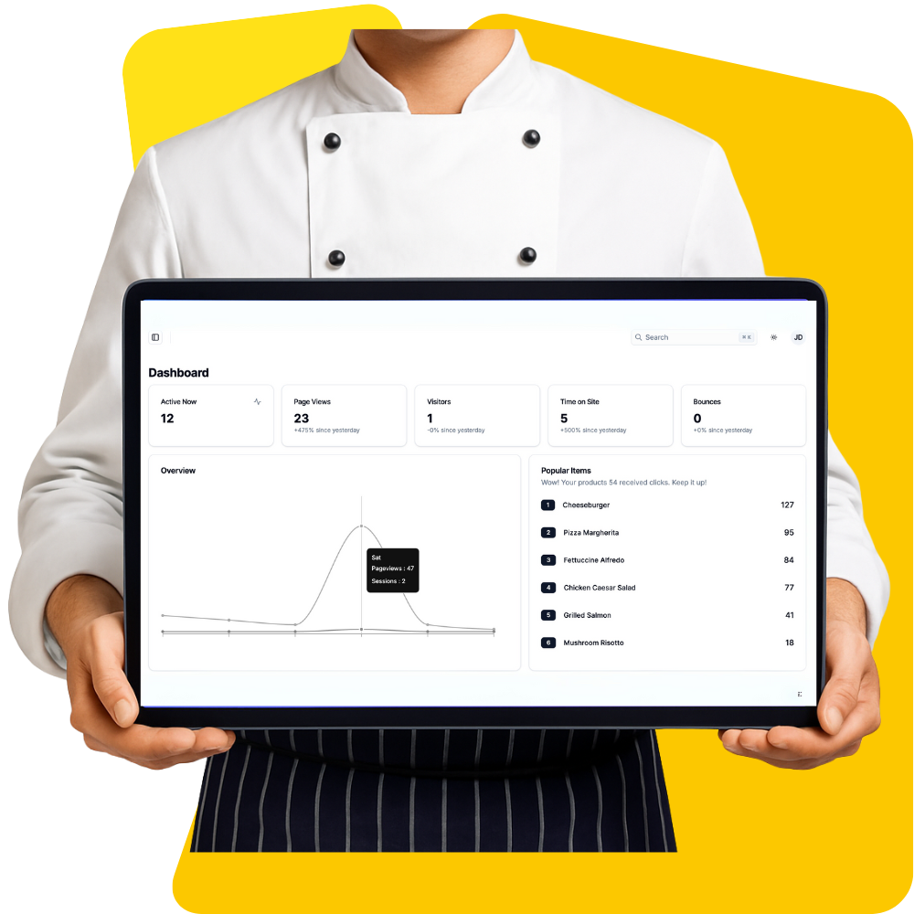 Menu Points digital menu system dashboard showing QR code menu creation interface
